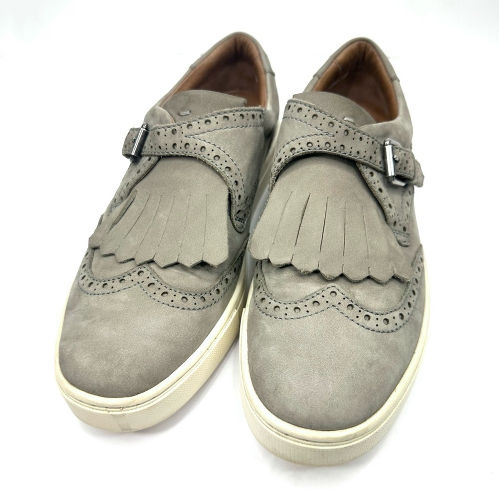 Frye gray Kiltie fringe sneaker Oxford preppy loafer brogue wingtip buckle 7.5 - Picture 2 of 13